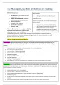 AQA AS/A-level 3.2 managers leaders and decision making
