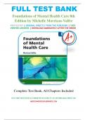 Test Bank For Foundations of Mental Health Care 8th Edition by Morrison Valfre ISBN: 9780323810296, Chapter 1-33 Complete Guide.