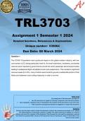 TRL3703 Assignment 1 (COMPLETE ANSWERS) Semester 1 2024 (639064) - DUE 8 March 2024 