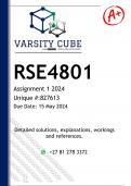 RSE4801 Assignment 1 (DETAILED ANSWERS) 2024 (827613 ) - DISTINCTION GUARANTEED 
