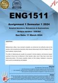 ENG1511 Assignment 1 (COMPLETE ANSWERS) Semester 1 2024 (839394) - DUE 11 March 2024