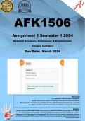 AFK1506 Assignment 1 (COMPLETE ANSWERS) Semester 1 2024 - DUE 12 March 2024