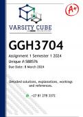 GGH3704 Assignment 1 (DETAILED ANSWERS) Semester 1 2024 - DISTINCTION GUARANTEED