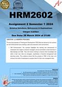 HRM2602 Assignment 2 (COMPLETE ANSWERS) Semester 1 2024  - DUE 26 March 2024