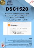 DSC1520 Assignment 3 (100% COMPLETE ANSWERS) Semester 1 2024 (199410) - DUE 9 April 2024