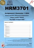 HRM3701 Assignment 2 (COMPLETE ANSWERS) Semester 1 2024 - DUE 18 April 2024