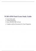 NURS 6550 Final Exam Study Guide( Latest Versions)/ NURS6550/NURS 6550N Final Exam Study guide, NURS 6550-Advanced Practice Care of Adults in Acute Care Settings I, Walden University.