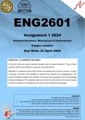ENG2601 Assignment 1 (COMPLETE ANSWERS) 2024 - DUE 23 April 2024