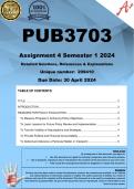 PUB3703 Assignment 4 (COMPLETE ANSWERS) Semester 1 2024 - DUE 30 April 2024