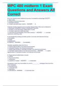 WPC 480 midterm 1 Exam Questions and Answers All Correct 