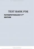 TEST BANK FOR PATHOPHYSIOLOGY 5TH EDITION 2024 LATEST REVISED UPDATE 