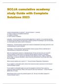 SCCJA cumulative academy  study Guide with Complete  Solutions 2023