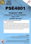 PSE4801 Assignment 1 (COMPLETE ANSWERS) 2024 
