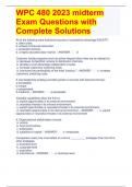 WPC 480 2023 midterm Exam Questions with Complete Solutions 