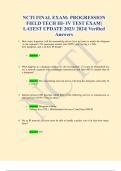 NCTI FINAL EXAM: PROGRESSION FIELD TECH 3- 4 TEST EXAM| LATEST UPDATE 2023/ 2024| Verified Answers