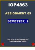 IOP4863 Assignment 5 (COMPLETE ANSWERS) Semester 2 2023 (629302) - DUE 26 September 2023