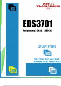 EDS3701 ASSIGNMENT 3 2023 Answers 2023 (Code 887470) Due:  2023 (Answers in depth with Referencing)