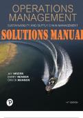 SOLUTIONS MANUAL for Operations Management: Sustainability and Supply Chain Management 14th Edition By Jay Heizer; Barry Render; Chuck Munson. ISBN 0137649193. All Chapters 1-17.