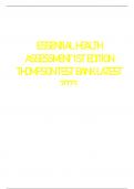 ESSENTIAL HEALTH ASSESSMENT 1ST EDITION THOMPSON TEST BANK LATEST 2024 UPDATE