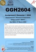 GGH2604 Assignment 2 (COMPLETE ANSWERS) Semester 1 2024 - DUE 27 March 2024