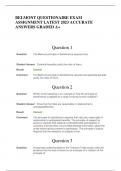 BELMONT QUESTIONAIRE EXAM ASSIGNMENT LATEST 2023 ACCURATE ANSWERS GRADED A+