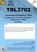 TRL3702 Assignment 2 (COMPLETE ANSWERS) Semester 1 2024 (697836) - DUE April 2024 