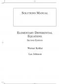Elementary Differential Equations 2e Werner Kohler, Lee Johnson (Solutin Manual)