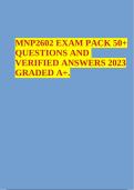 MNP2602 EXAM PACK 50+ QUESTIONS AND VERIFIED ANSWERS 2023 GRADED A+.