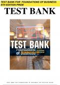 TEST BANK FOR FOUNDATIONS OF BUSINESS 6TH EDITION PRIDE