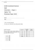 AQA GCSE Combined Science Chemistry – Paper 1 Higher Tier Predicted Paper 2023 Attached with Mark Scheme.