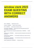 window clerk 2023 EXAM QUESTINS WITH CORRECT ANSWERS