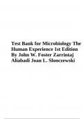 Test Bank for Microbiology The Human Experience 1st Edition By John W. Foster Zarrintaj Aliabadi Joan L. Slonczewski 