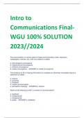 Intro to  Communications FinalWGU 100% SOLUTION  2023//2024