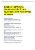 English TSI Writing Sentence skills Exam Questions with All Correct Answers 