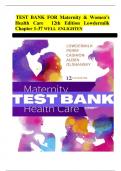 Test Bank For Maternity and Women's Health Care 12th Edition Lowdermilk Chapter1-37 | Complete Guide 2022