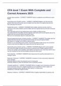 CFA level 1 Exam With Complete and  Correct Answers 2023