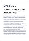MT1-2 100%  SOLUTIONS QUESTION  AND ANSWER
