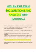 HESI RN EXIT EXAM 800 QUESTIONS AND ANSWERS WITH RATIONALE