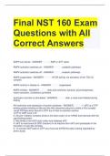 Final NST 160 Exam Questions with All Correct Answers 