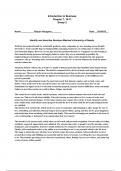 Intro to Business -  Exam Two (Essay)