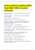 hosa medical spelling 2023 Test With 100% Correct Answers