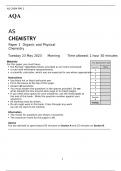 AS	 CHEMISTRY Paper 2 Organic and Physical Chemistry  Tuesday 23 May 2023	Morning
