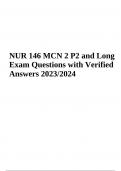 NUR 146 MCN 2 P2 Exam Questions with Answers 2023/2024
