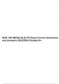 NUR 146 (MCN2 RLE) P2 Exam Correct Questions and Answers 2023/2024 Graded A+.