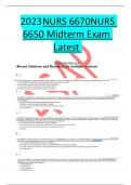 2023 NURS 6670NURS 6650 Midterm Exam Latest 