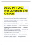USMC PFT 2023 Test Questions and Answers 