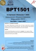 BPT1501 Assignment 3 (COMPLETE ANSWERS) Semester 1 2024 (876171) - DUE 2 April 2024