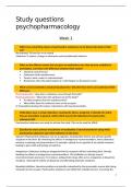 Psychopharmacology- Study questions and answers 