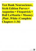 Test Bank Neuroscience, Sixth Edition Purves • Augustine • Fitzpatrick • Hall LaMantia • Mooney ,Platt ,White (Complete Chapters 1-34) 