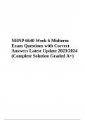 NRNP 6640 Midterm Exam Questions with Correct Answers Latest Update 2023/2024 Complete Solution Graded A+